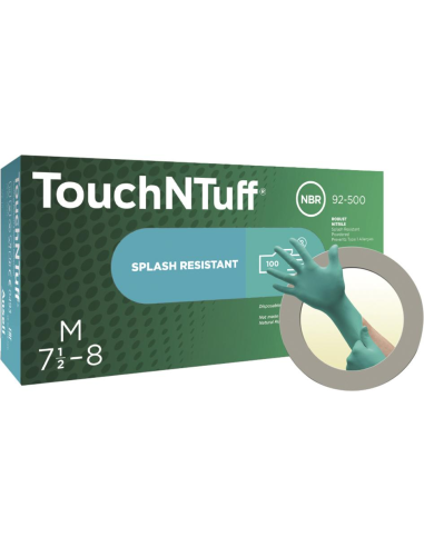 Rękawice nitrylowe TouchNTuff 92-500, rozmiar 9,5-10 (100 sztuk) Ansell